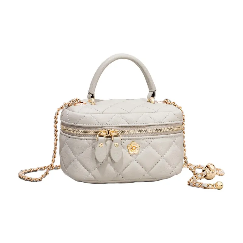 MILLIE'S Cow Leather Box Bag, Shoulder Bag, Crossbody Bag, Handbag Women's Black/White-8