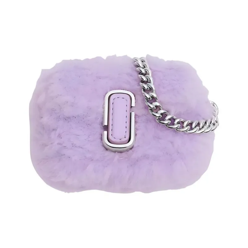 MARC JACOBS Teddy Fleece With Leather Trim Bag Accessory Women's Lilac-0