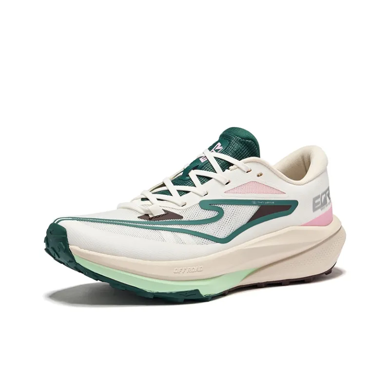 Erke Anti-Slip And Wear-Resistant Coverage Low-Top Trail Running Running Shoes Women's White Green-2