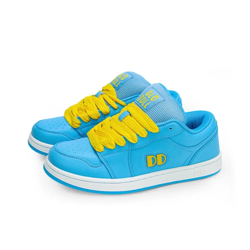GLO BULL Skateboard Shoes Unisex Low Top Light Blue Yellow-2