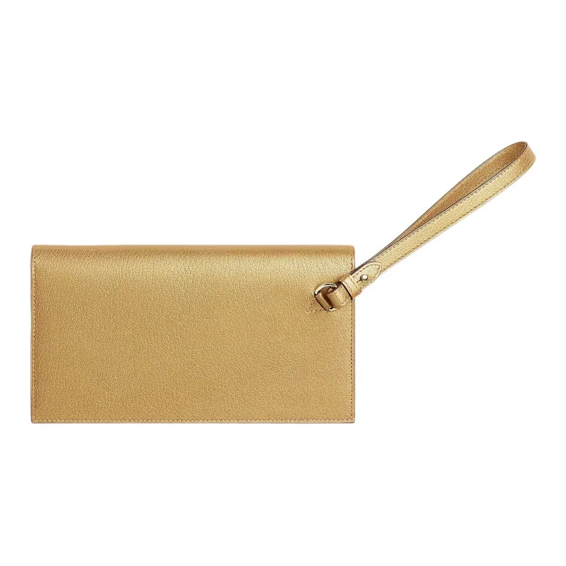 HERMES Kelly Pocket Chamkilight Goatskin Wallet Women's Gold-1