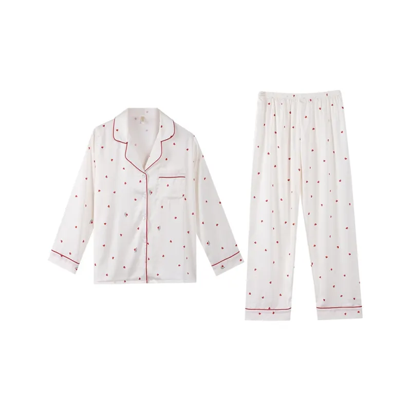 XIAFENYAN Pajama Set Women's White-0