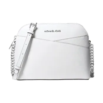 MICHAEL KORS Jet Set Travel Saffiano Leather Shoulder Bag Crossbody Bag Medium Size Women's White