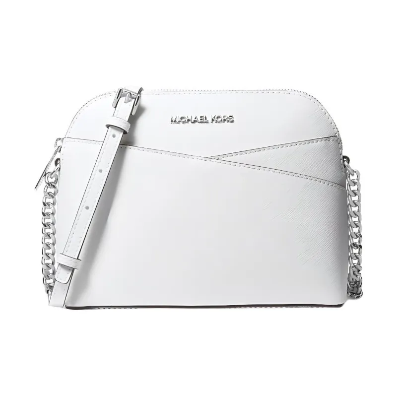 MICHAEL KORS Jet Set Travel Saffiano Leather Shoulder Bag Crossbody Bag Medium Size Women's White-0