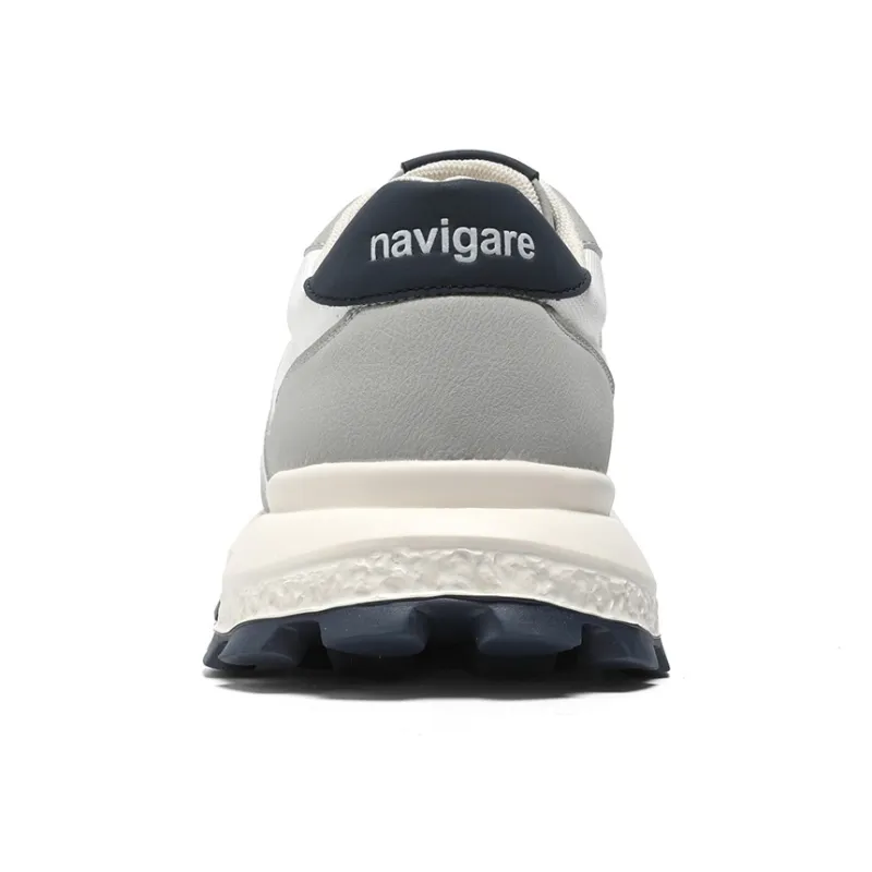 NAVIGARE Small Sailboats Height Increasing Low Top Casual Shoes Men's Gray Blue-3