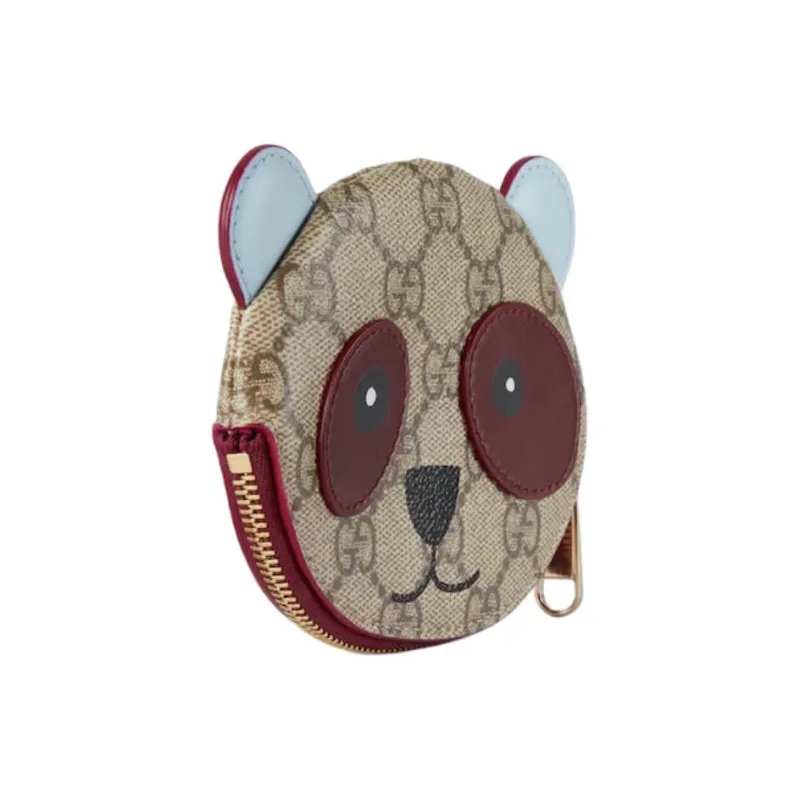 GUCCI Coated Canvas Coin Purse Women's Beige & Dark Brown-1