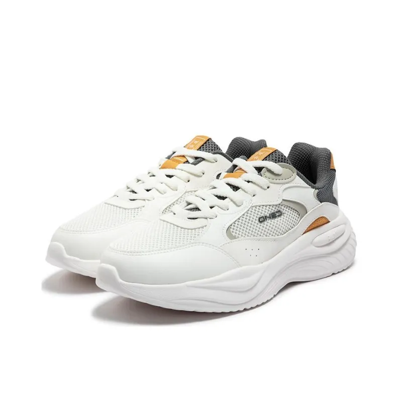 361° Non slip Breathable And Wear resistant Low Top Casual Shoes Men's White Gray-2