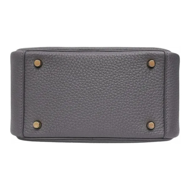 HERMES Lindy Clemence Bullock Leather Shoulder Bag Mini Women's 85 Ardoise Slate Gray-2