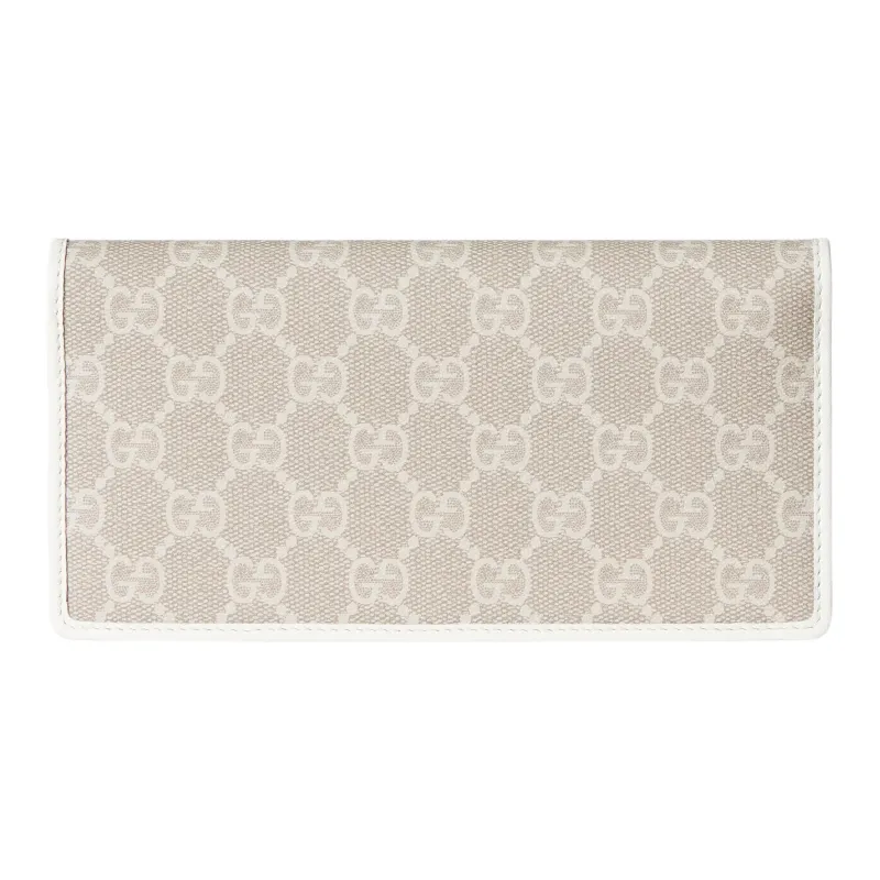 GUCCI GG Emblem Coated Canvas Wallet Women's Beige & White-2