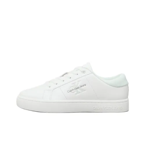 CKJ CALVIN KLEIN JEANS Low-Top Skateboard Shoes Women's White Shorts