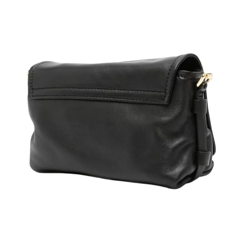 MOSCHINO Leather Crossbody Bag Shoulder Bag Women's Black-3