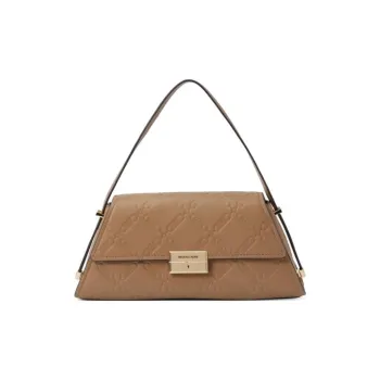 MICHAEL KORS Ludlow Calfskin Shoulder Bag Medium Size Women's Beige