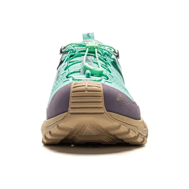 LiNing XuanChuan PRO Cushioning, Slip Resistant, And Abrasion Resistant Low Top Hiking Shoes Unisex Green Purple-4