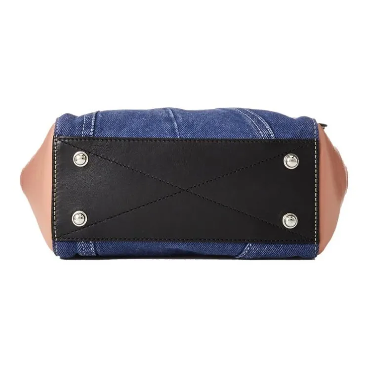 DIESEL Denim Patchwork Tote Bag Shopping Bag Shoulder Bag Crossbody Bag Handbag Extra Small Women's Blue-2