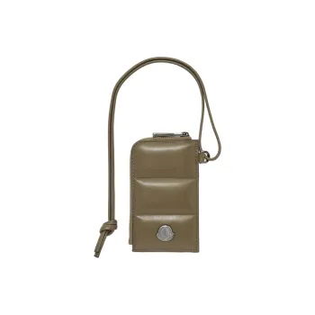 Moncler Leather Card Holder Unisex Olive Green