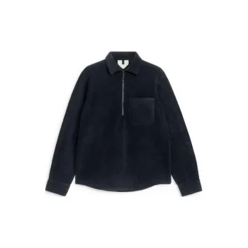 ARKET Velvet-feel Coat Men's Dark Blue