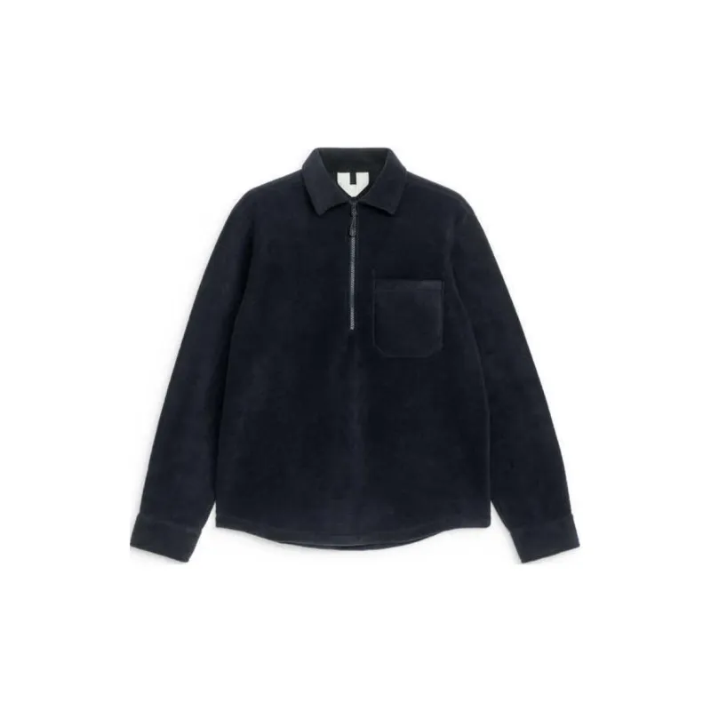 ARKET Velvet-feel Coat Men's Dark Blue-0