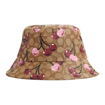COACH Polyester, Cotton Bucket Hats Unisex Tan
