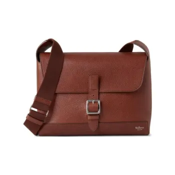 Mulberry Vegetable Tanned Leather Shoulder Bag Crossbody Bag Small Size Men's Umber