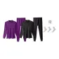 [Purple+Black]Half-Turtleneck 2 Set