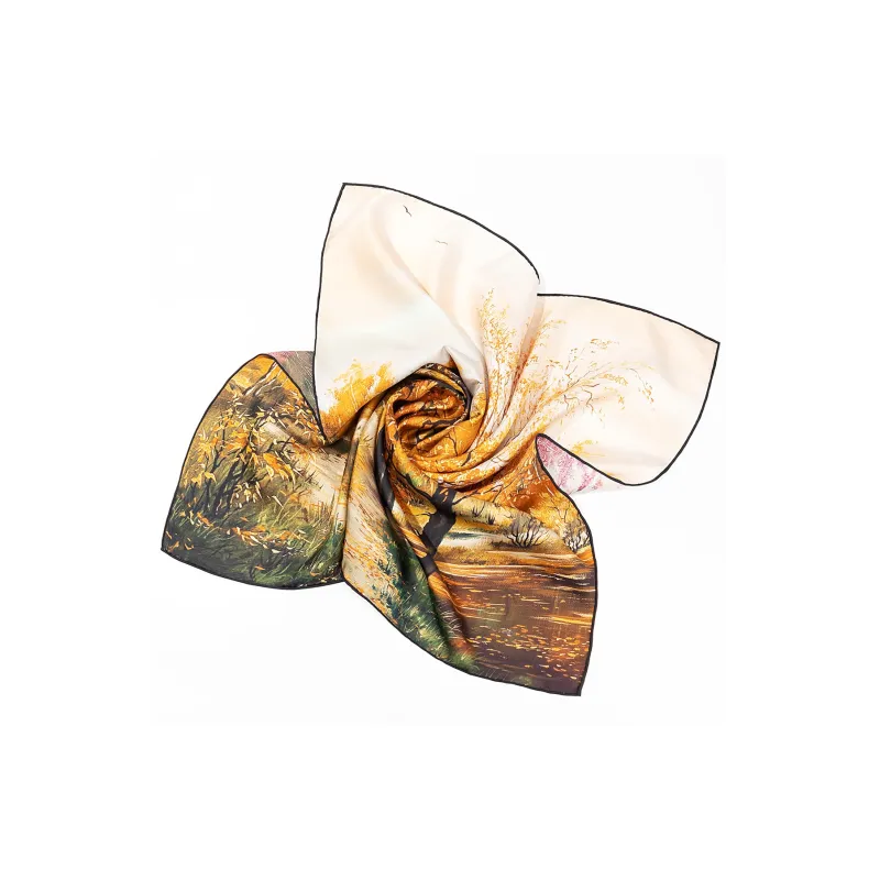 Shanghai Story 100% Mulberry Silk Scarves Women's Fragrant Tea Elegance, Gift Box Set-31