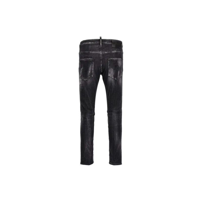 DSQUARED 2 Logo Patch Distressed Skinny Jeans-1