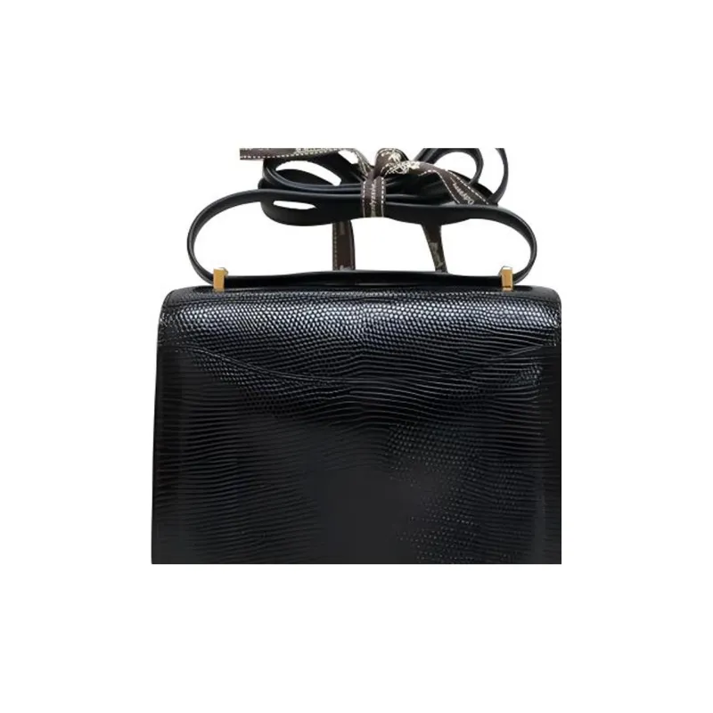 HERMES Lizard Skin Handheld Crossbody Bag, Shoulder Bag Women's-4