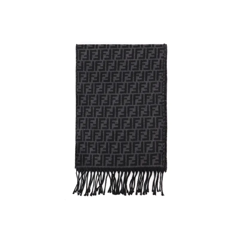 FENDI Knit Scarves Men's Black/Gray-0