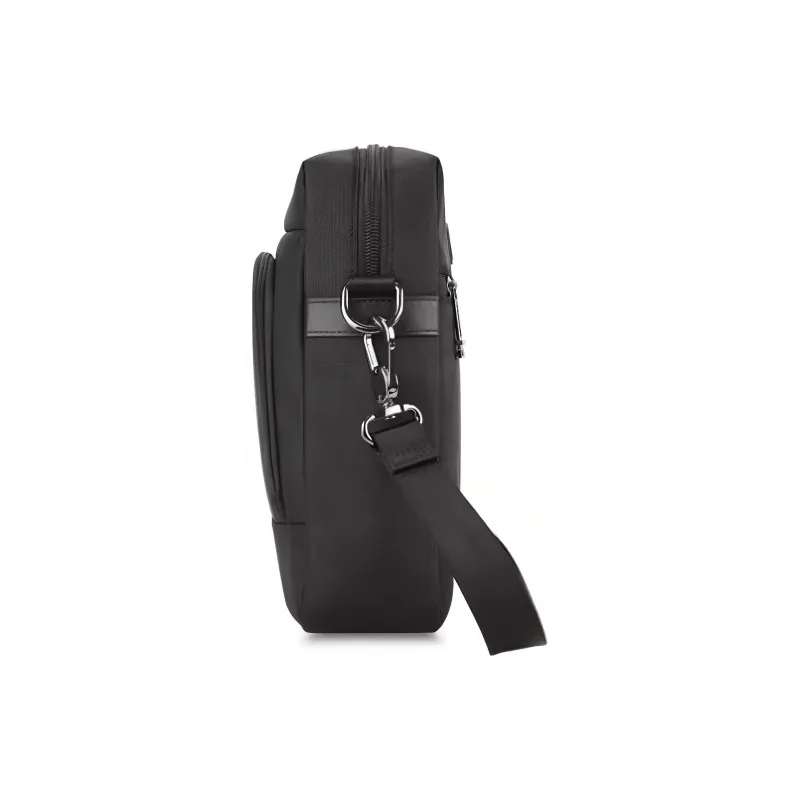 SAMSONITE Fabric Cow Leather Patchwork Crossbody Bag Shoulder Bag Small Size Men's Black-2