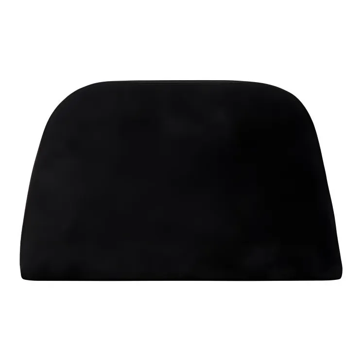 CELINE Triomphe Cow Leather Suede Clutch Women's Black-2