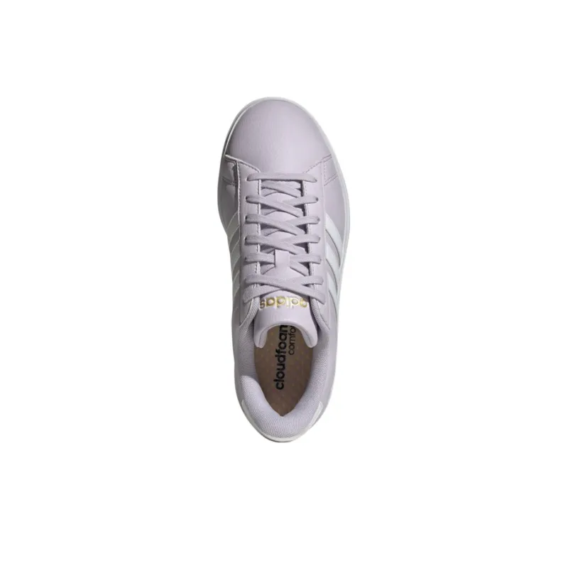 Adidas Grand Court Silver Dawn Cloud White Gold Metallic Women's-4