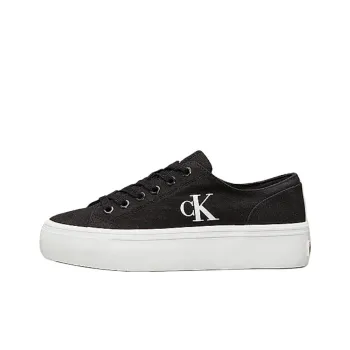 CKJ CALVIN KLEIN JEANS Low Top Canvas Shoes Women's Black