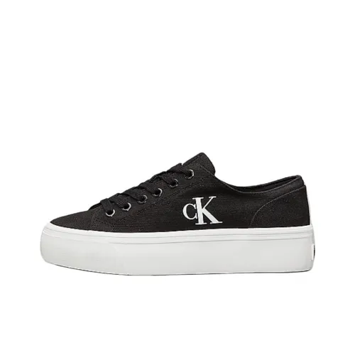 CKJ CALVIN KLEIN JEANS Low Top Canvas Shoes Women's Black