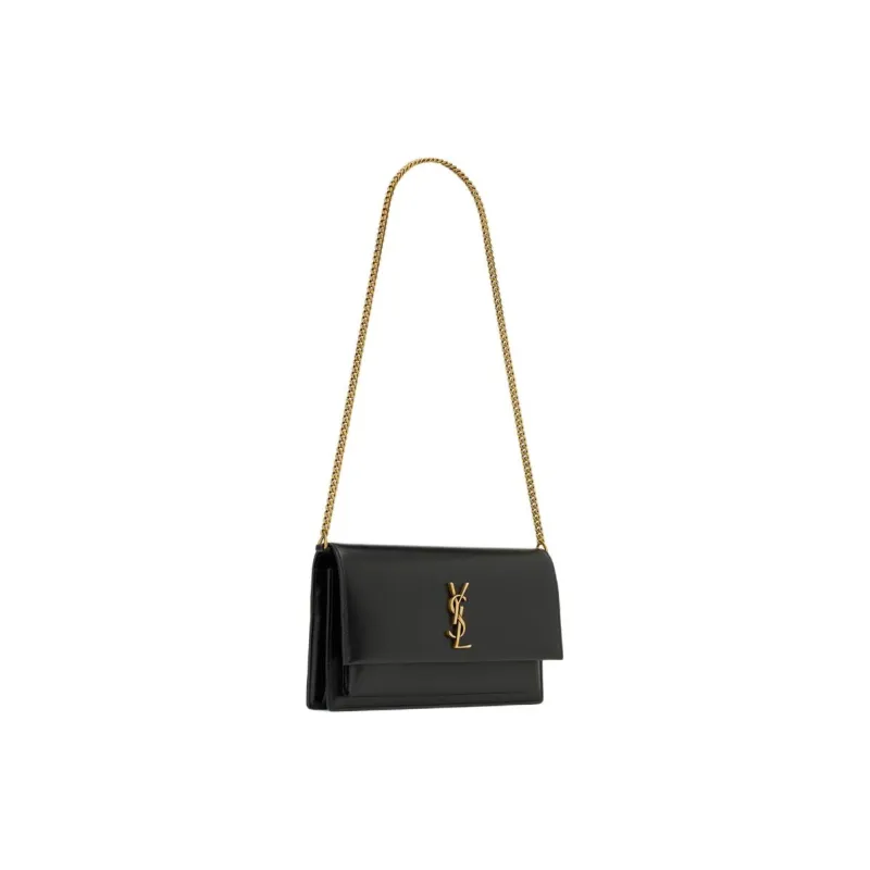 SAINT LAURENT Lambskin Handheld Shoulder Bag Regular Women's Black-1