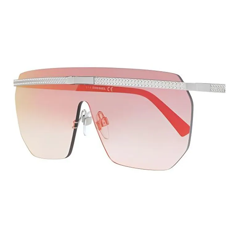 DIESEL Metal Irregular Shape Sunglasses Men's Silver-1
