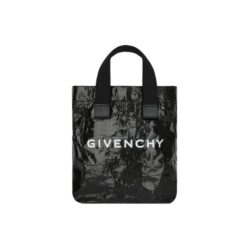 Givenchy Cow Leather Detail Tote Bag Shopping Bag Shoulder Bag Crossbody Bag Handbag Mini Men's Black-0