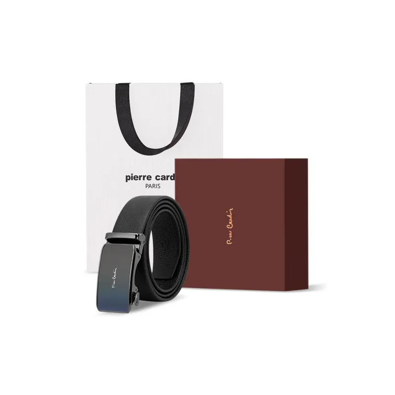 PIERRE CARDIN Genuine Cow Leather Automatic Buckle Father, Dad, And Father in Law Box Men's Width 3.5CM-5