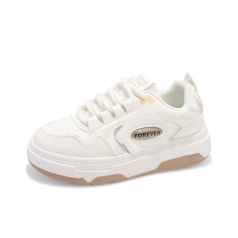 SNXR Anti Slip Wear Resistant Low Top Skateboard Shoes Women's Beige-1
