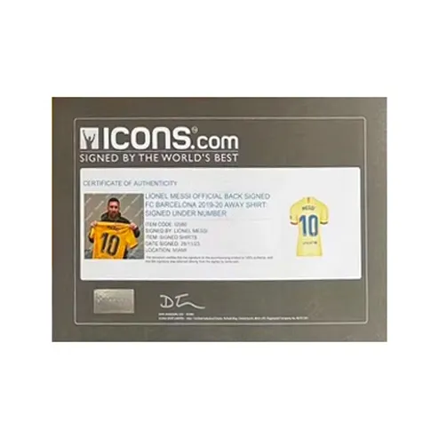 Three For FC Barcelona 2019 20 Season Jersey Framed Outer Frame Approximately 65x85cm Icons Certificate Unisex-4