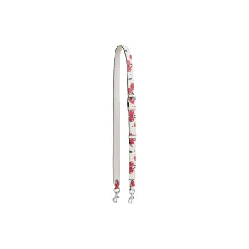 COACH Smooth Leather Bag Strap Women's Chalk & Red