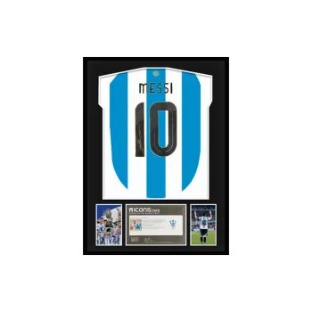 Three For Argentina Team Copa America Jersey Framed Outer Frame Approximately 65x85cm Icons Certificate Unisex