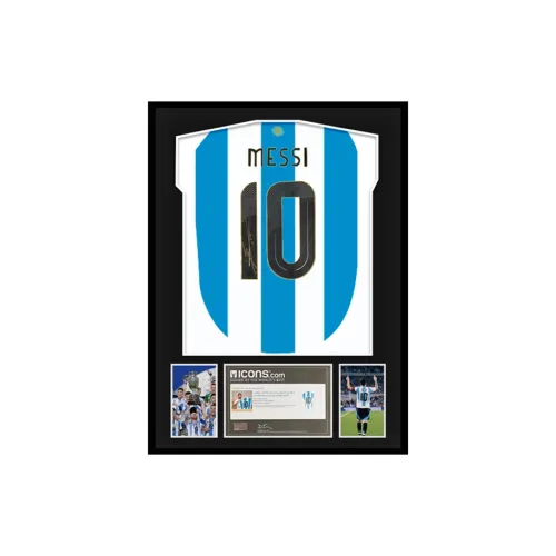 Three For Argentina Team Copa America Jersey Framed Outer Frame Approximately 65x85cm Icons Certificate Unisex