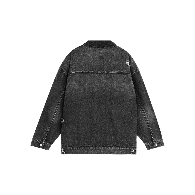 LUJIAMEN Denim Jacket Unisex Black-1