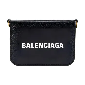 Balenciaga Cow Leather Wallet Mini Unisex Black
