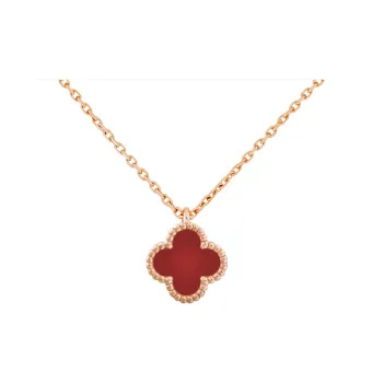 Van Cleef & Arpels 18K Rose Gold Necklaces Women's Red