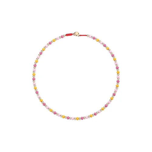 Social Talent Multicolor Enamel Copper Buckle Necklaces Women's