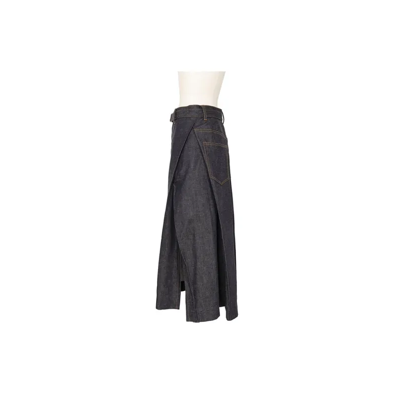 Sacai SS25 Denim Long Skirts Women's Indigo-2