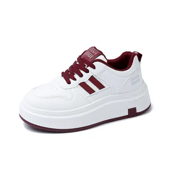 TONYBEAR Casual Shoes Women's Low Top White Red