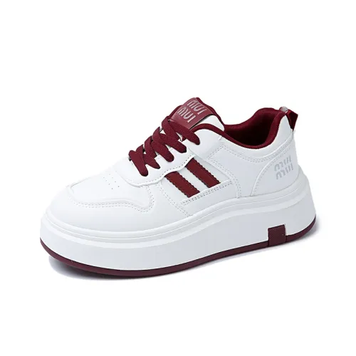 TONYBEAR Casual Shoes Women's Low Top White Red