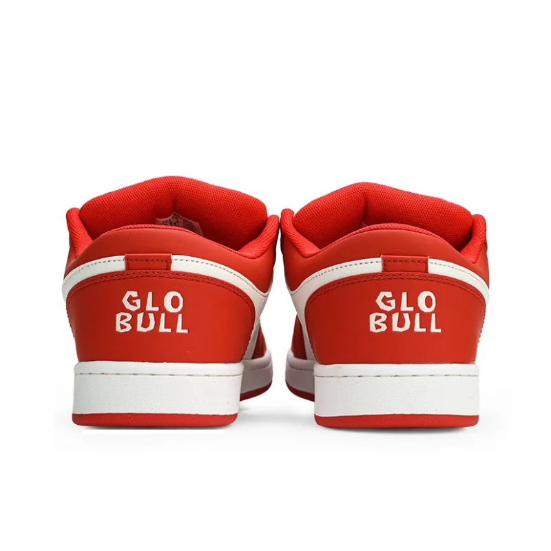 GLO BULL Skateboard Shoes Unisex Low Top White Red-4